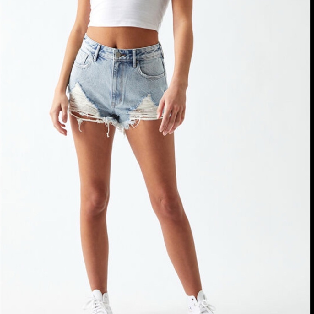 PacSun Blue Distressed Jean Shorts